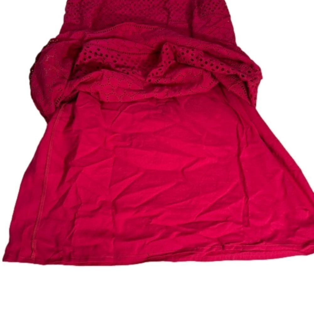 Isaac Mizrahi Red Maxi Dress  XS Eyelet Fully Lined Elastic at Waist NEW 54" - Picture 10 of 15